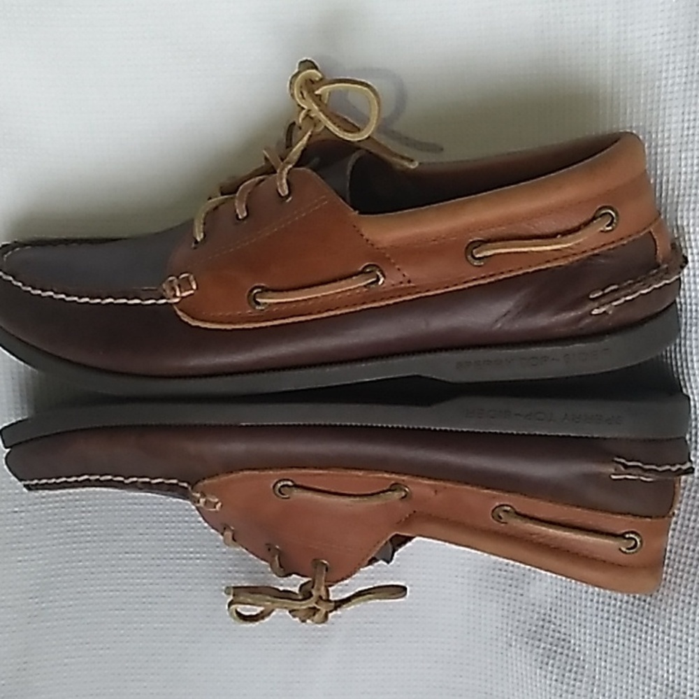Sperry Top Sider Authentic Brown Leather Boat Shoes Size 12M - Picture 5 of 9